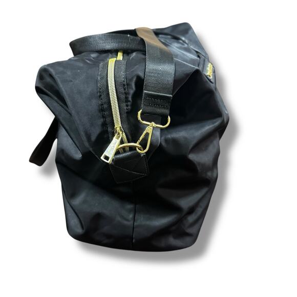 Juicy Couture Weekender Duffle Tote Bag Black Nylon Daisy Floral Logo Y2K Style - Picture 5 of 16